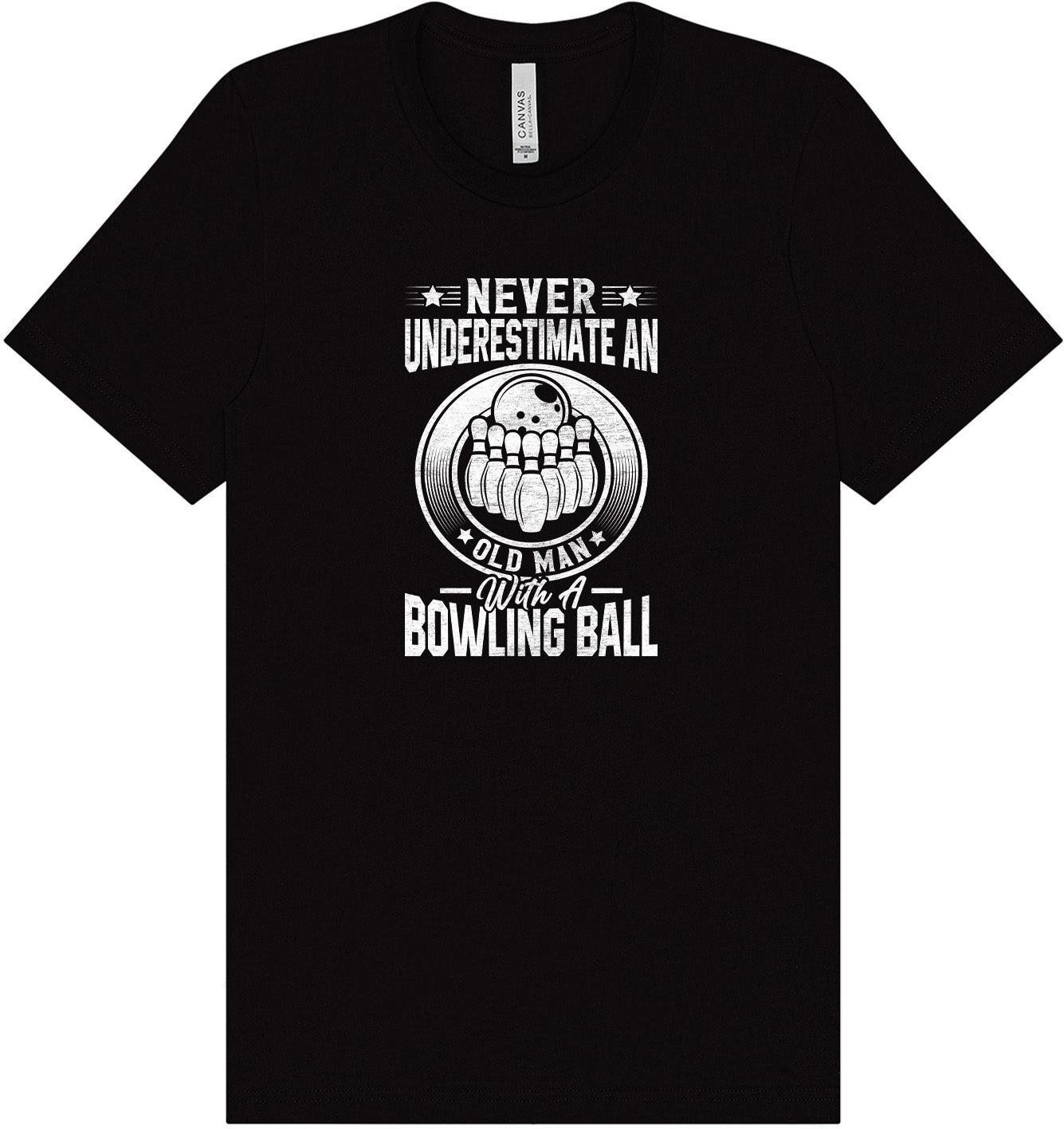 An Old Man with a Bowling Ball Adult Bella Canvas Shirt