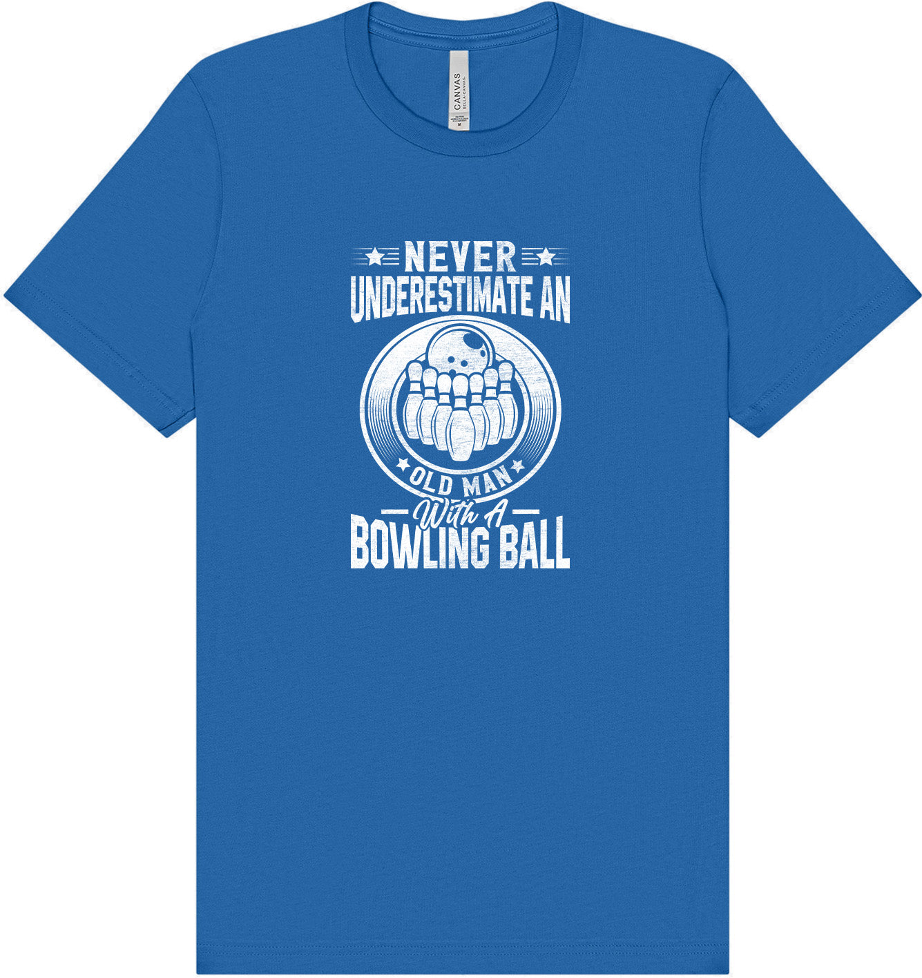 An Old Man with a Bowling Ball Adult Bella Canvas Shirt