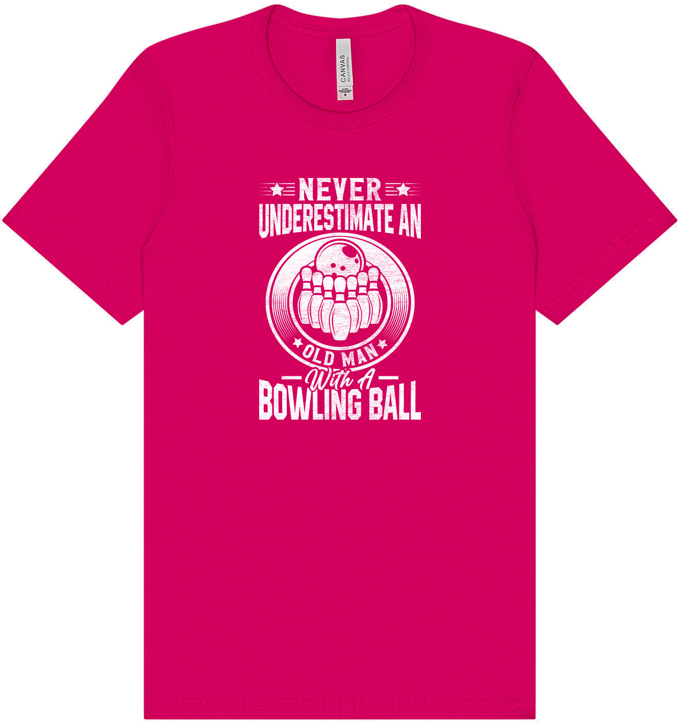 An Old Man with a Bowling Ball Adult Bella Canvas Shirt