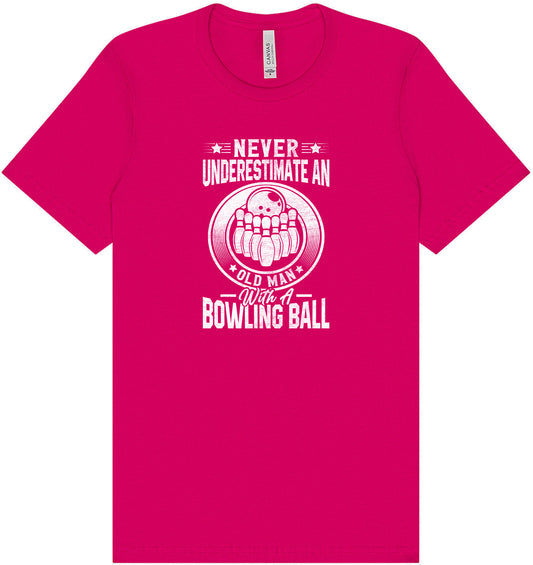 An Old Man with a Bowling Ball Adult Bella Canvas Shirt