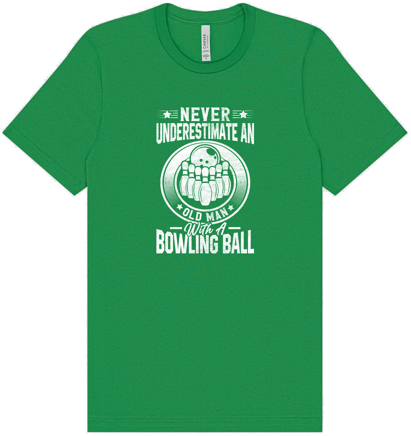 An Old Man with a Bowling Ball Adult Bella Canvas Shirt