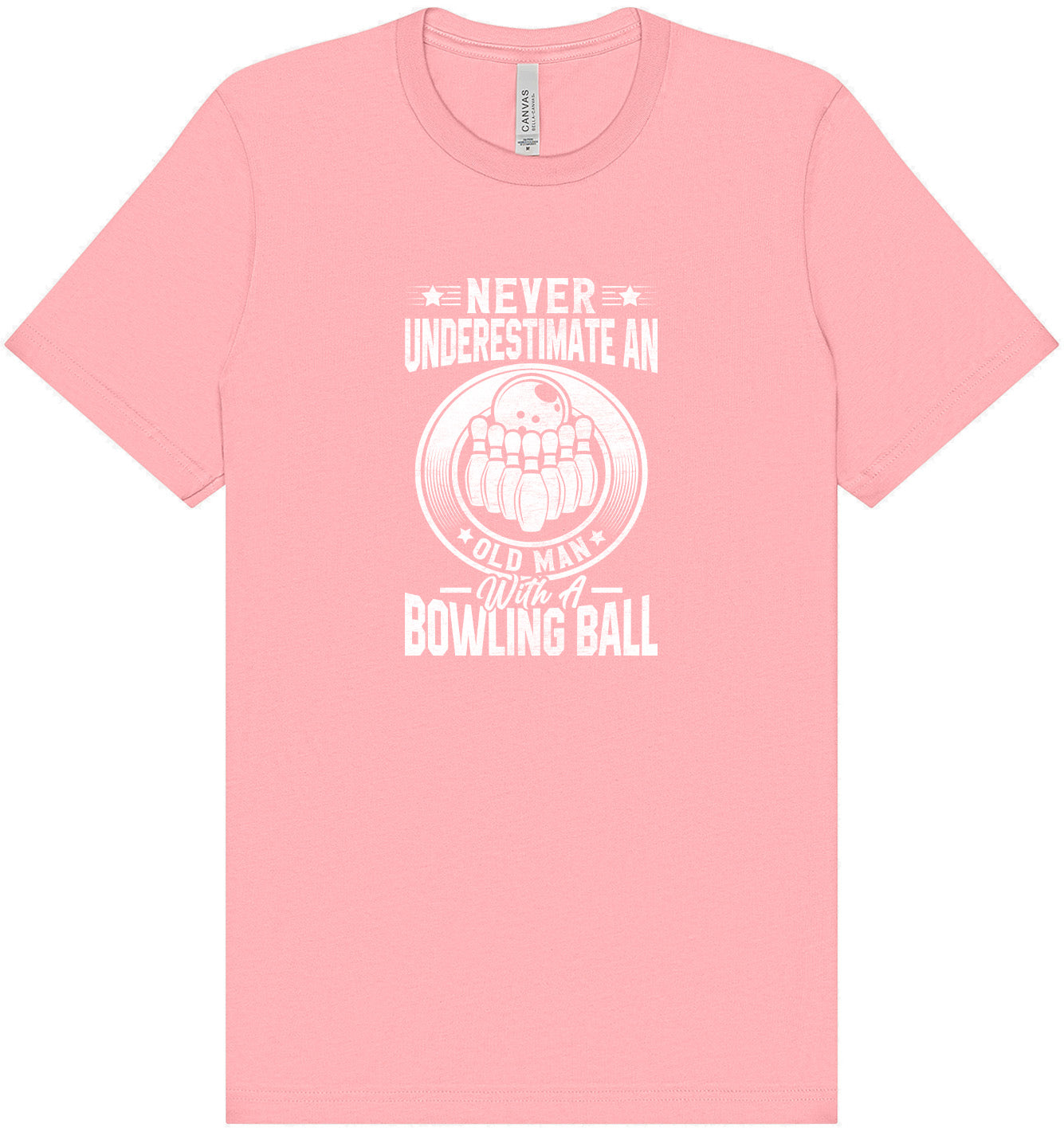 An Old Man with a Bowling Ball Adult Bella Canvas Shirt