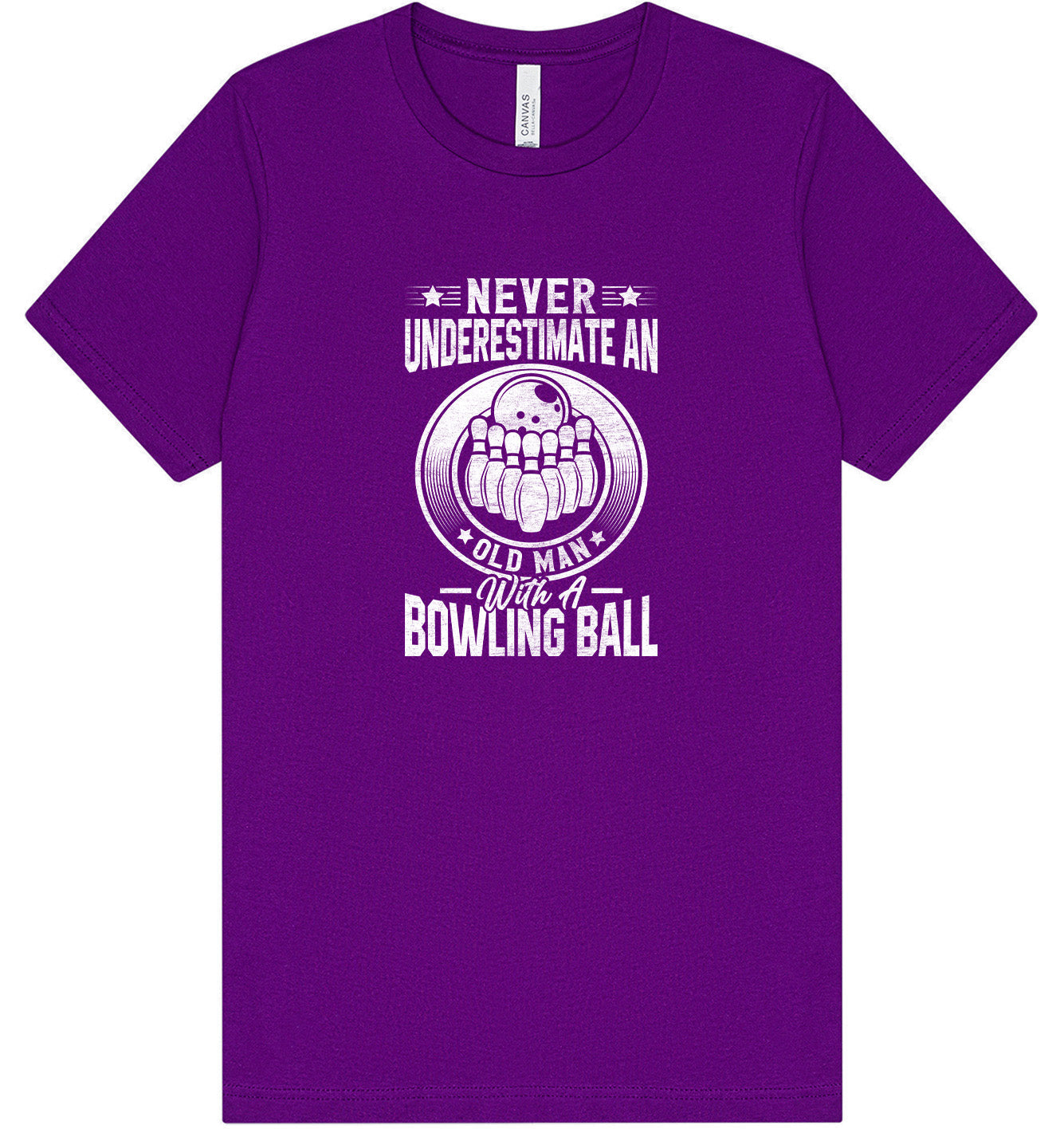 An Old Man with a Bowling Ball Adult Bella Canvas Shirt