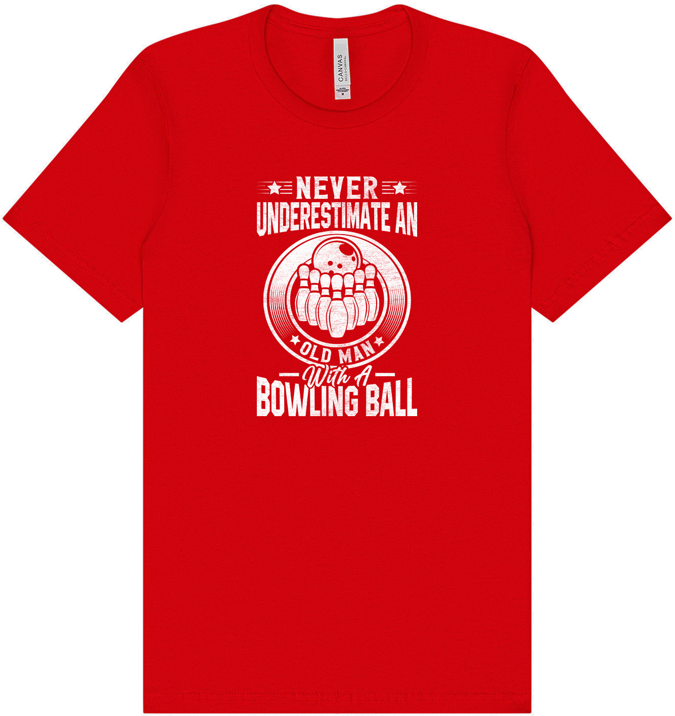 An Old Man with a Bowling Ball Adult Bella Canvas Shirt