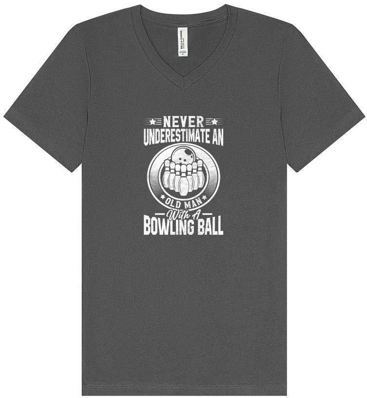 An Old Man with a Bowling Ball Unisex V-Neck Shirt