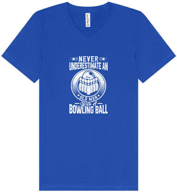 An Old Man with a Bowling Ball Unisex V-Neck Shirt
