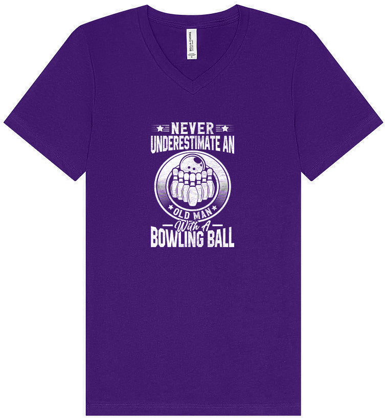 An Old Man with a Bowling Ball Unisex V-Neck Shirt