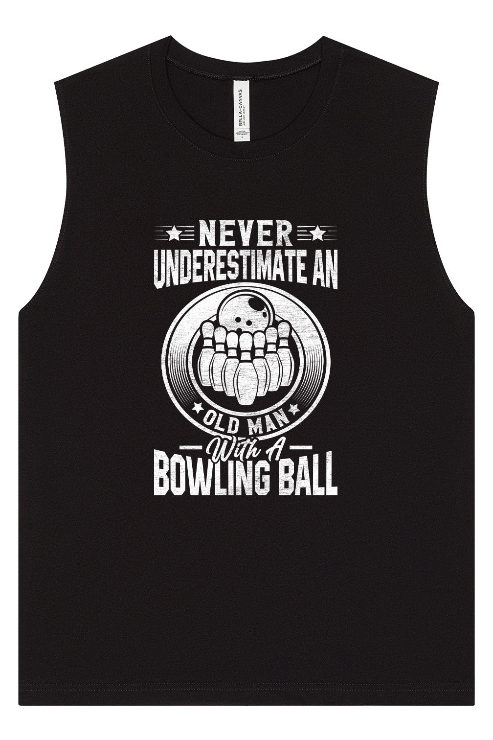 An Old Man with a Bowling Ball Muscle Tank
