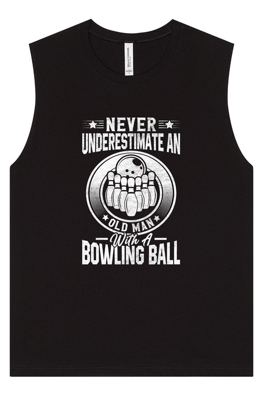 An Old Man with a Bowling Ball Muscle Tank