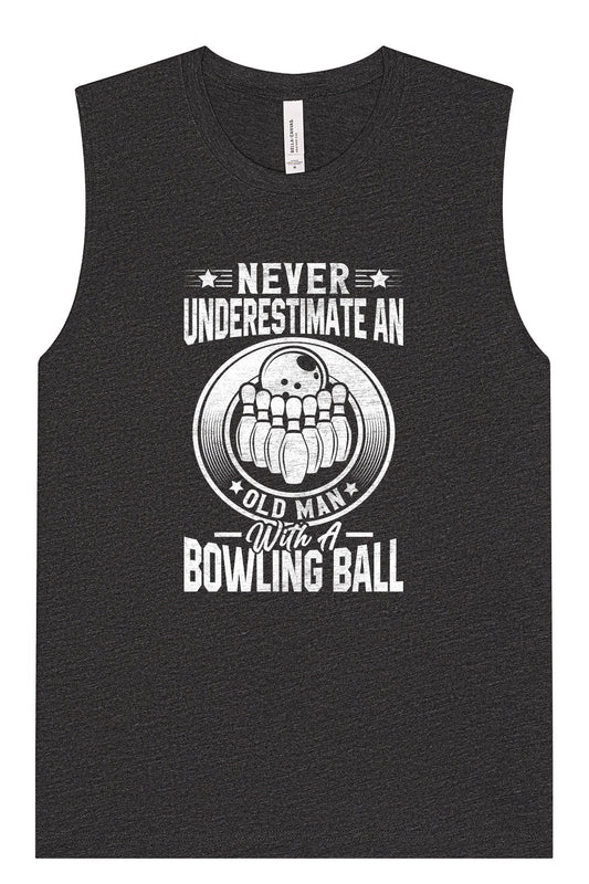 An Old Man with a Bowling Ball Muscle Tank