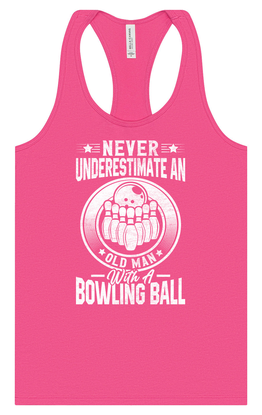 An Old Man with a Bowling Ball Women's Racerback Tank