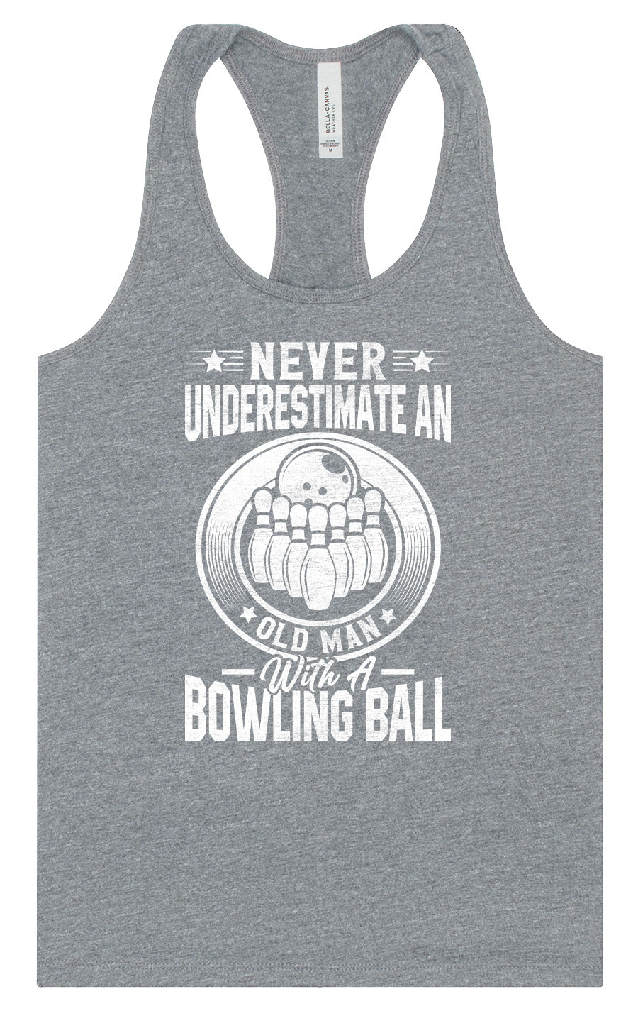 An Old Man with a Bowling Ball Women's Racerback Tank
