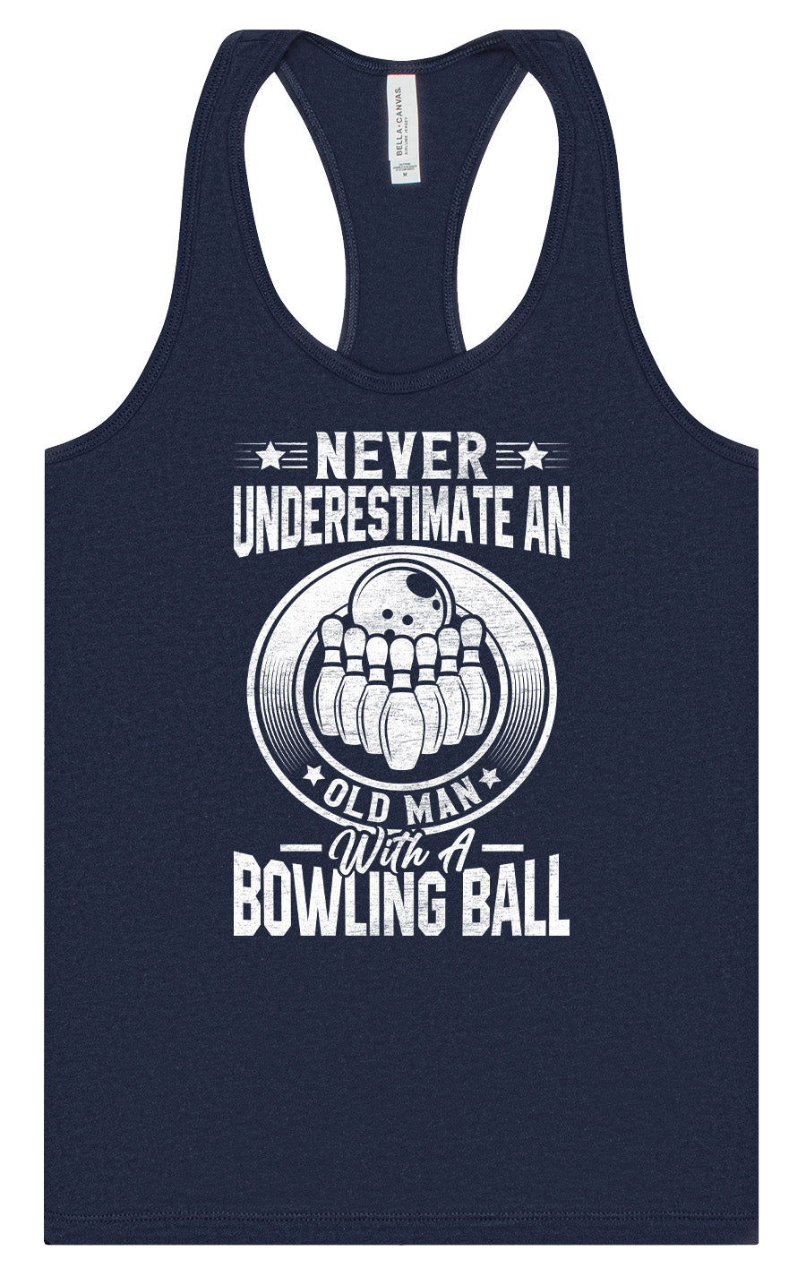 An Old Man with a Bowling Ball Women's Racerback Tank