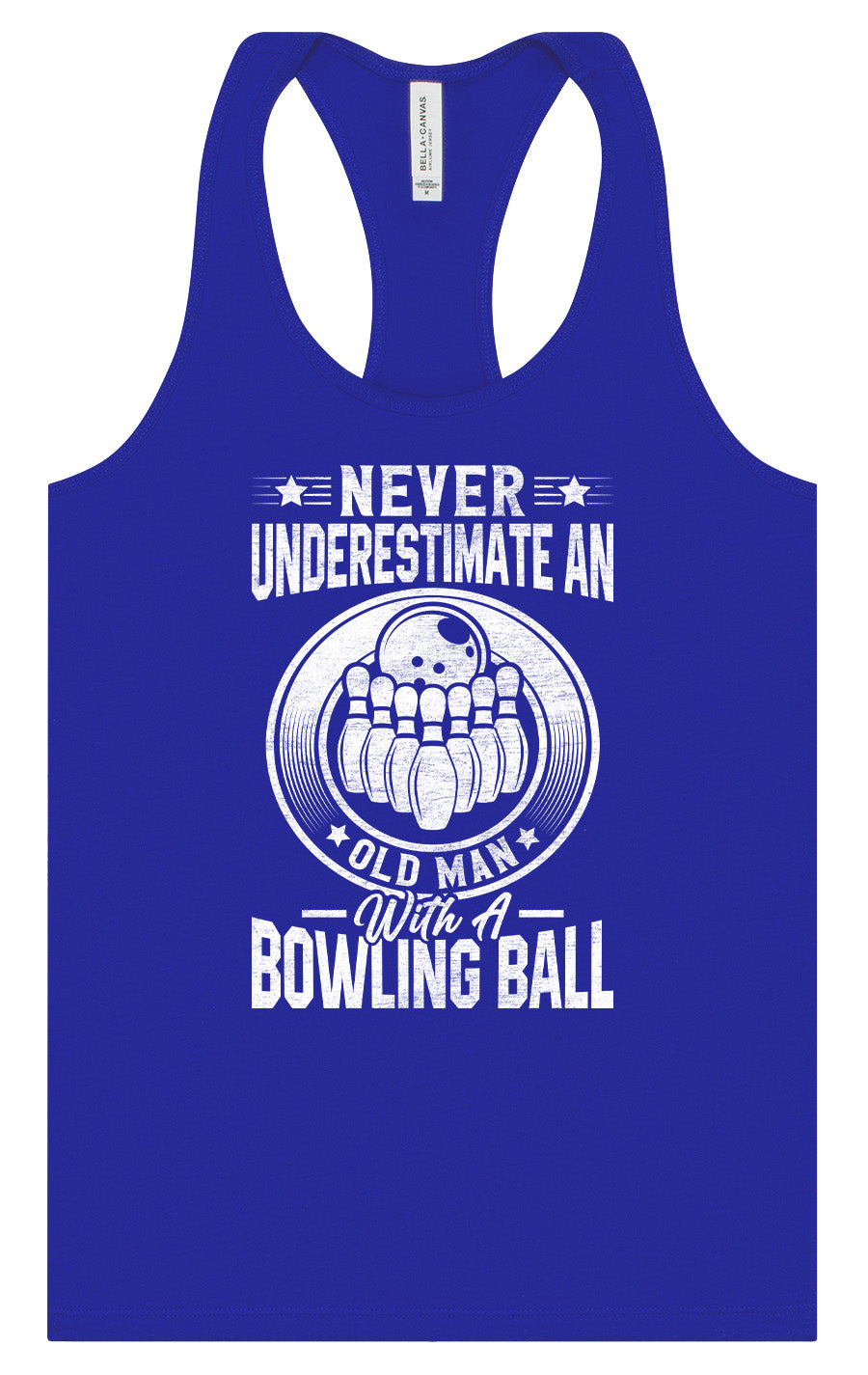 An Old Man with a Bowling Ball Women's Racerback Tank