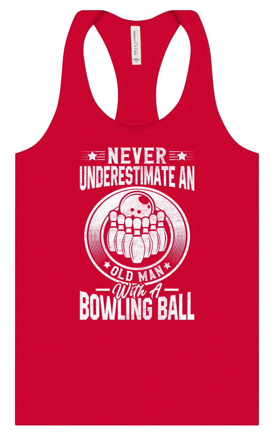 An Old Man with a Bowling Ball Women's Racerback Tank