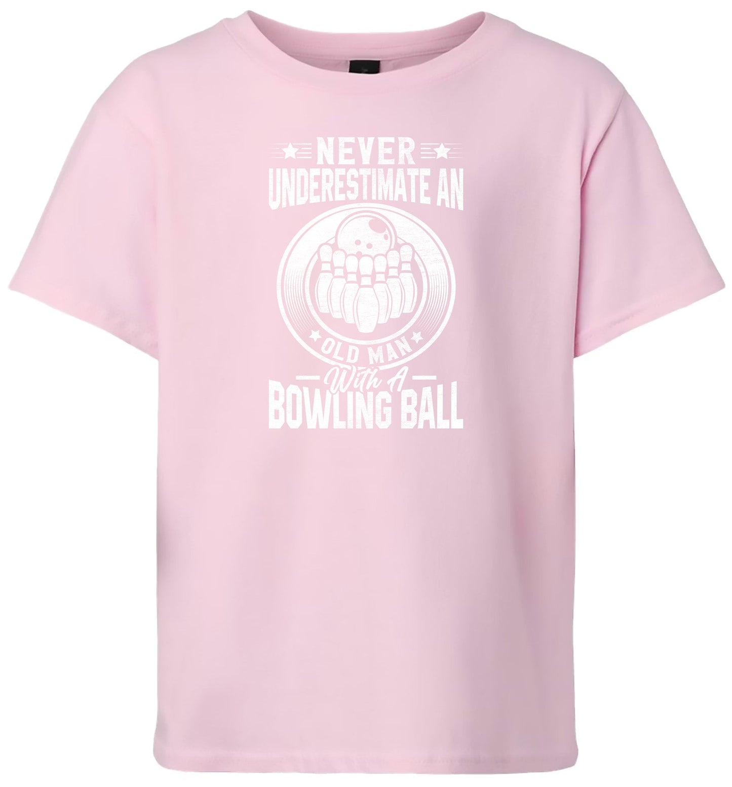 An Old Man with a Bowling Ball Children's Gildan Soft Shirt