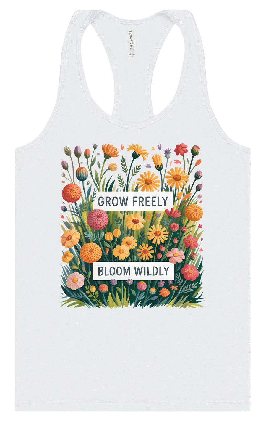 Grow Freely, Bloom Wildly Women's Racerback Tank