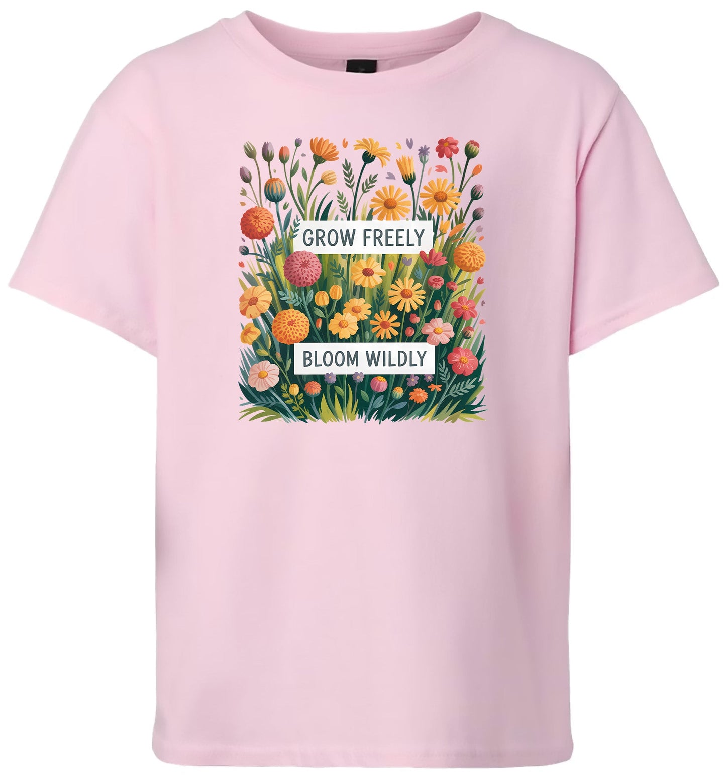 Grow Freely, Bloom Wildly Children's Gildan Soft Shirt