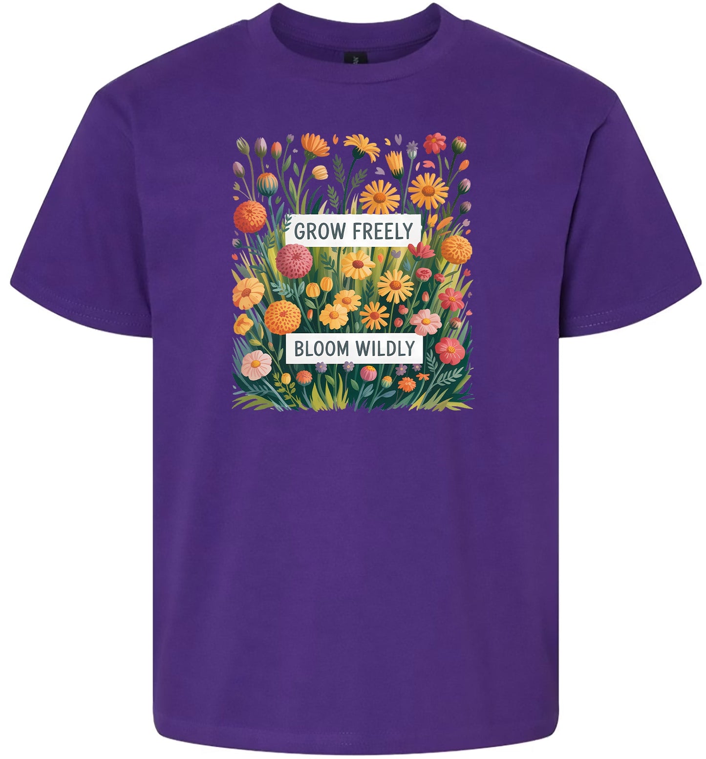 Grow Freely, Bloom Wildly Children's Gildan Soft Shirt