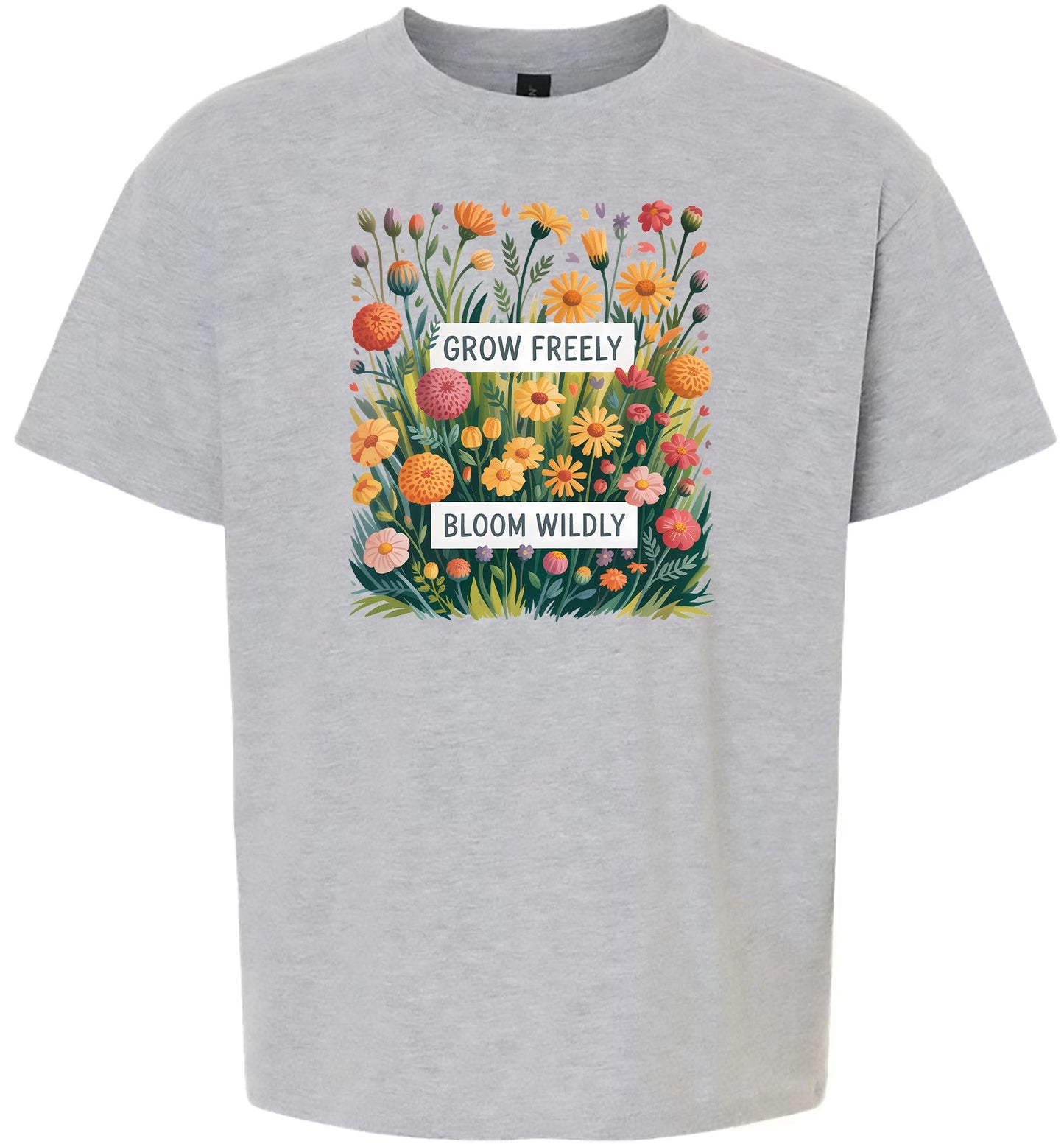 Grow Freely, Bloom Wildly Children's Gildan Soft Shirt