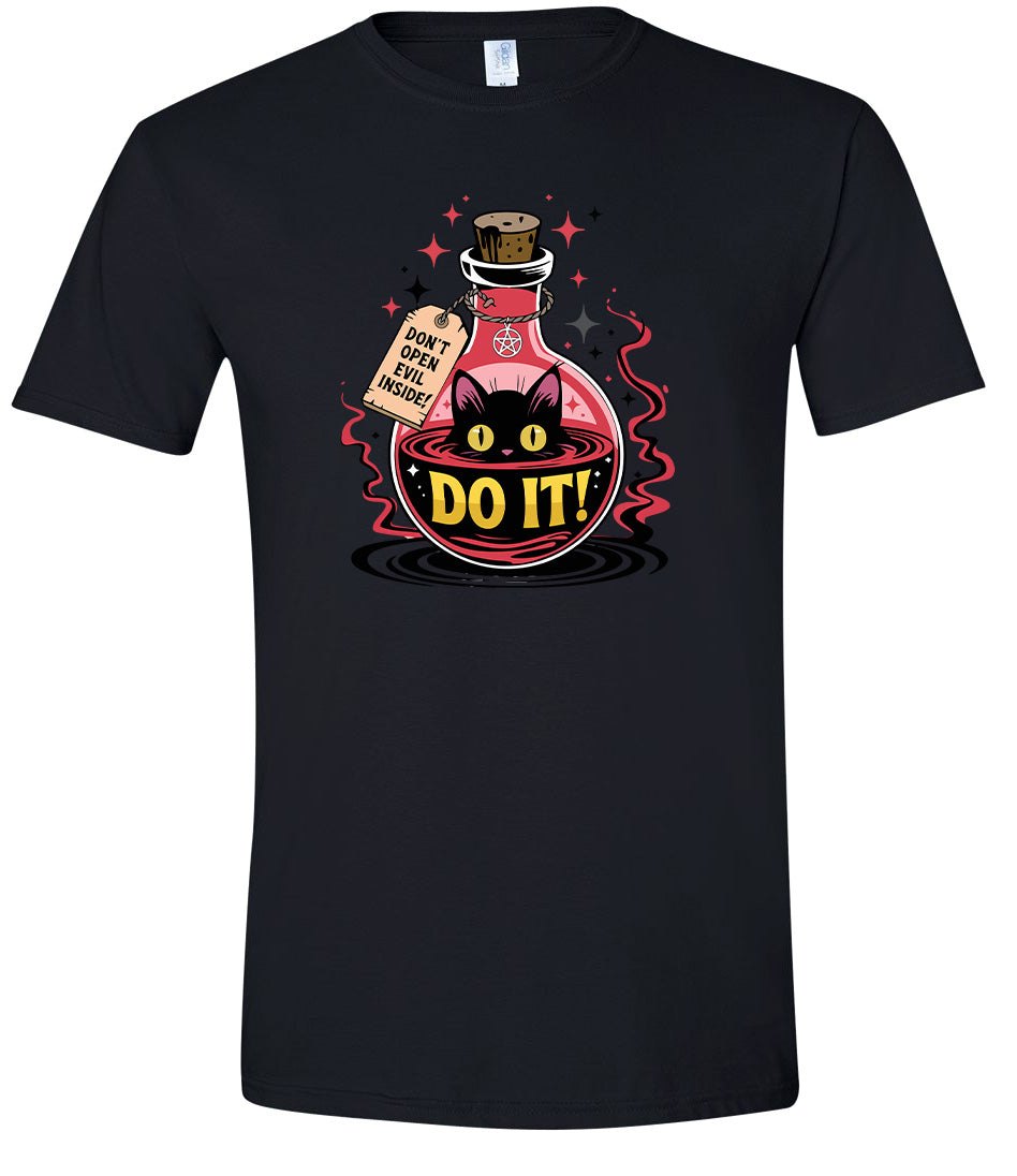 Black Cat Says Do It Adult Gildan Soft Shirt