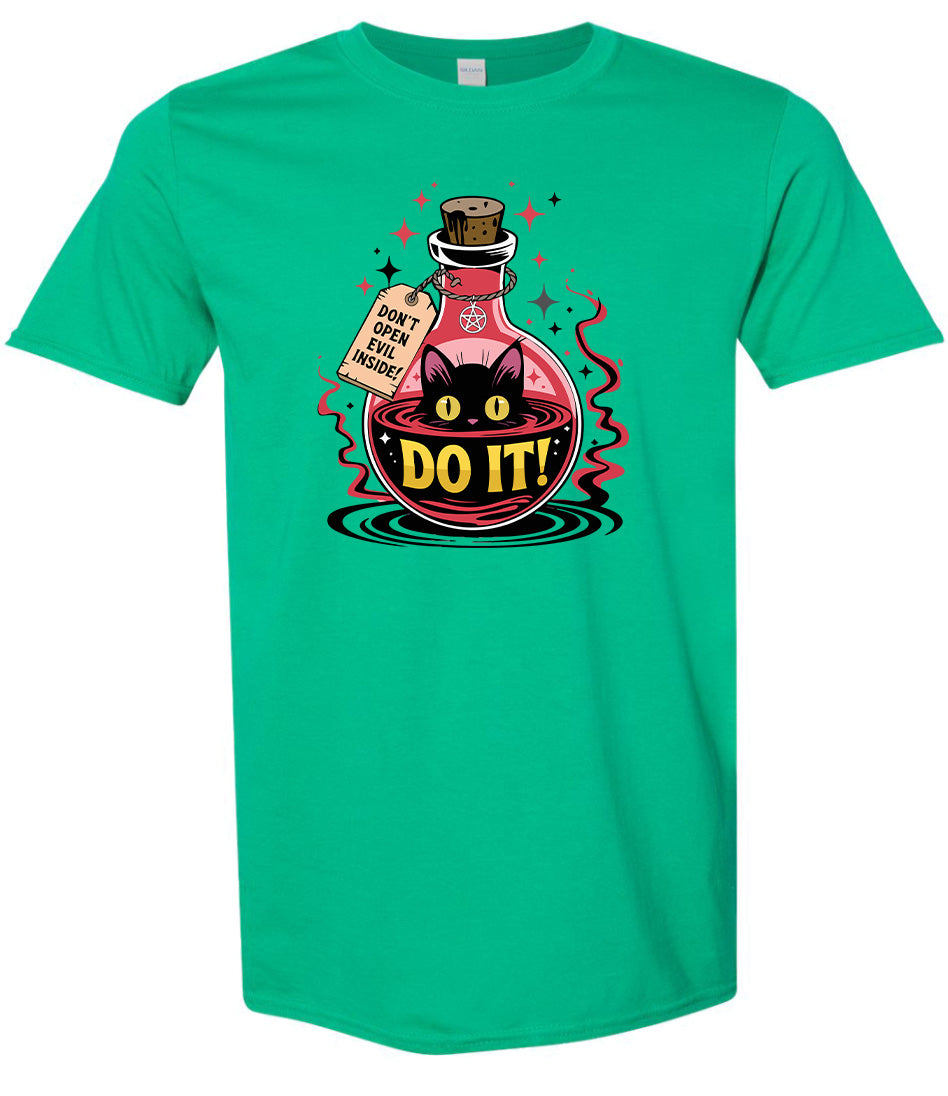 Black Cat Says Do It Adult Gildan Soft Shirt