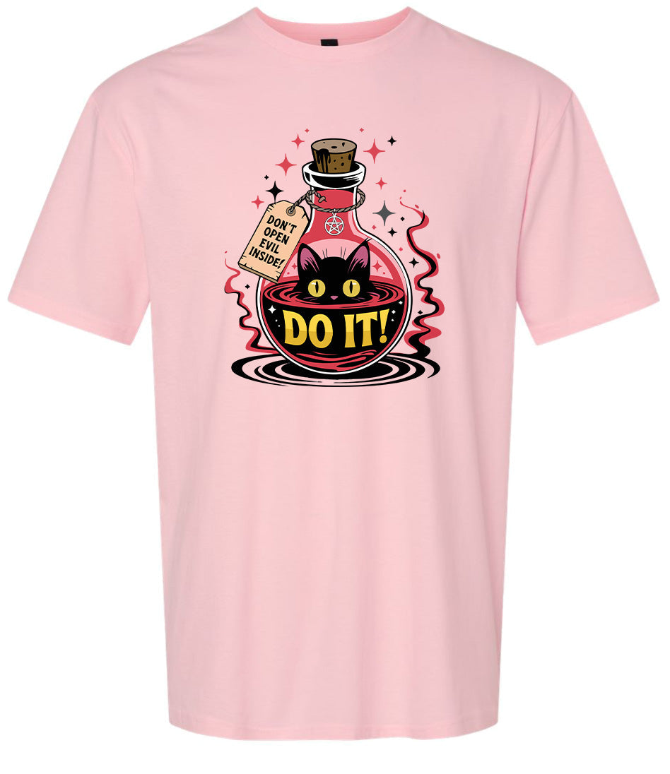 Black Cat Says Do It Adult Gildan Soft Shirt
