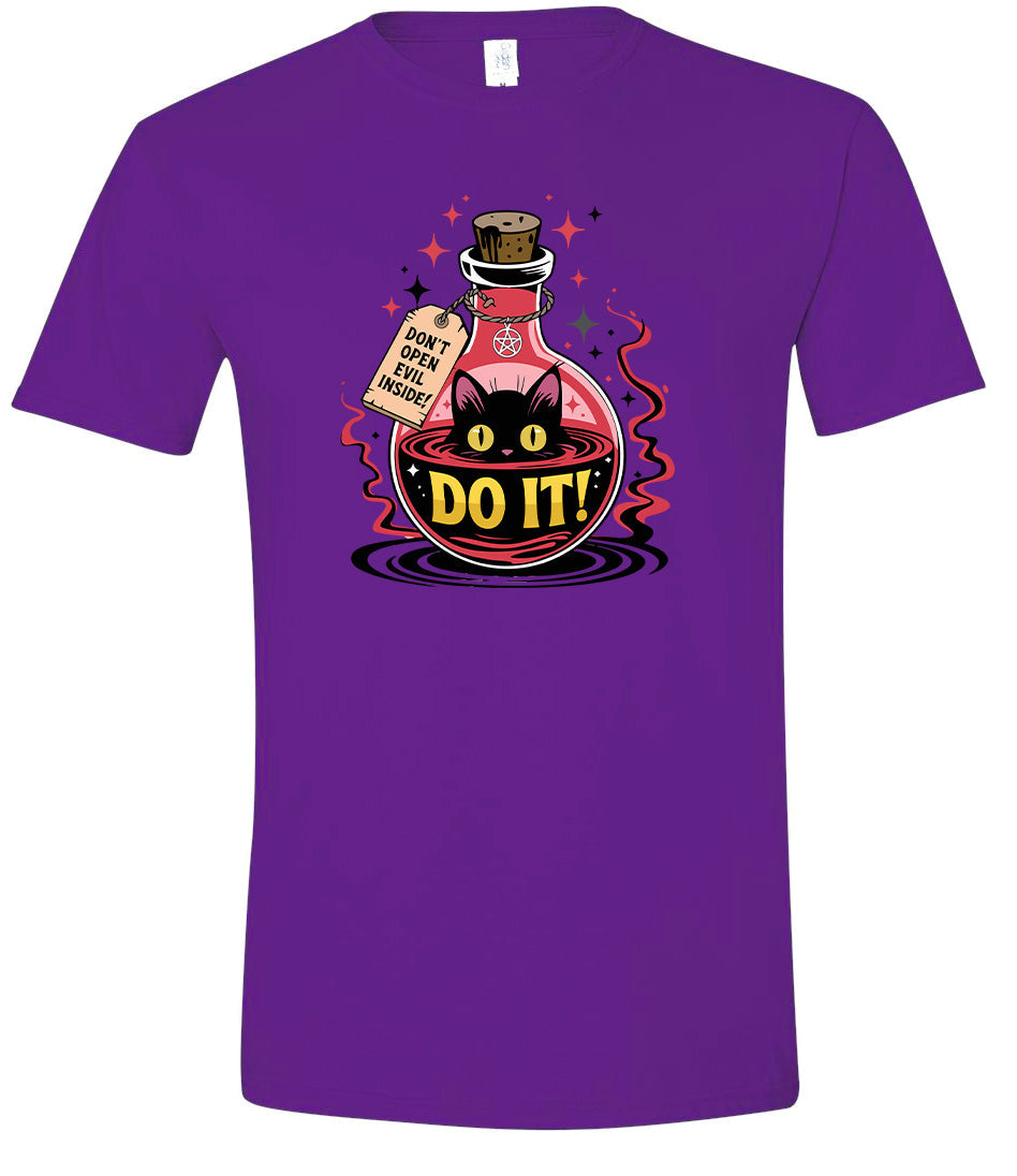 Black Cat Says Do It Adult Gildan Soft Shirt