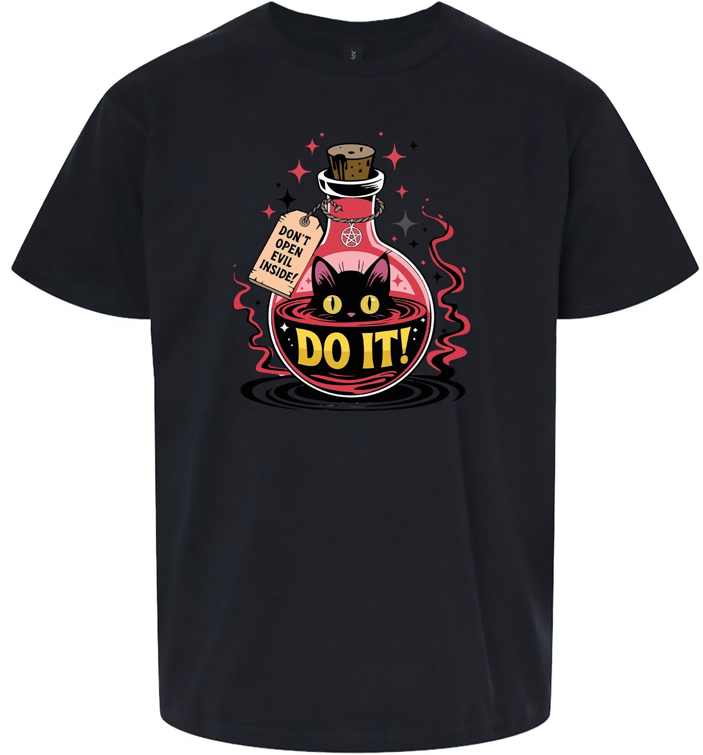 Black Cat Says Do It Children's Gildan Soft Shirt