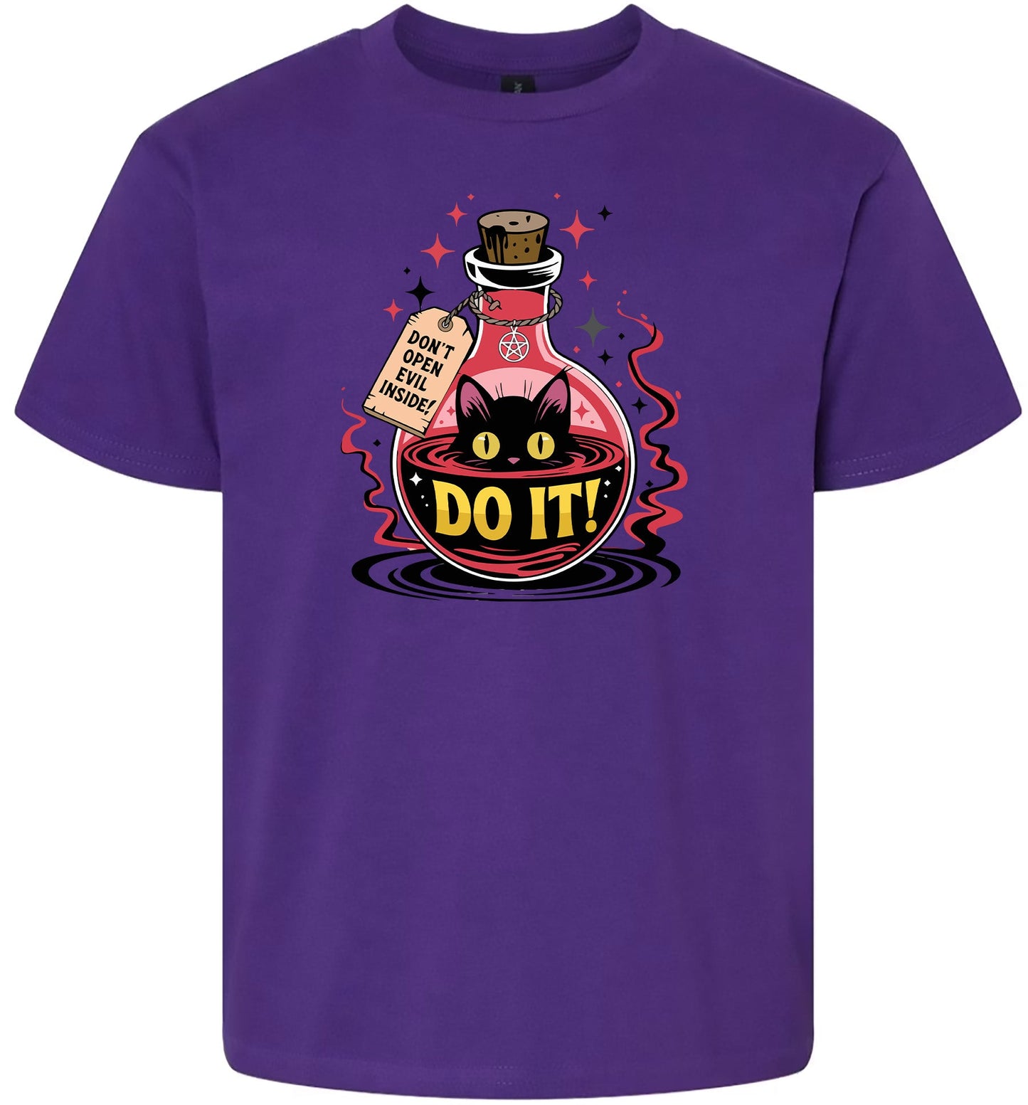 Black Cat Says Do It Children's Gildan Soft Shirt