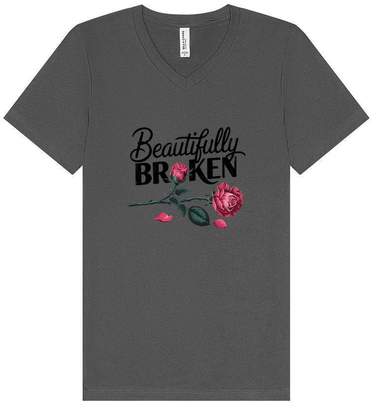 Beautifully Broken Unisex V-Neck Shirt