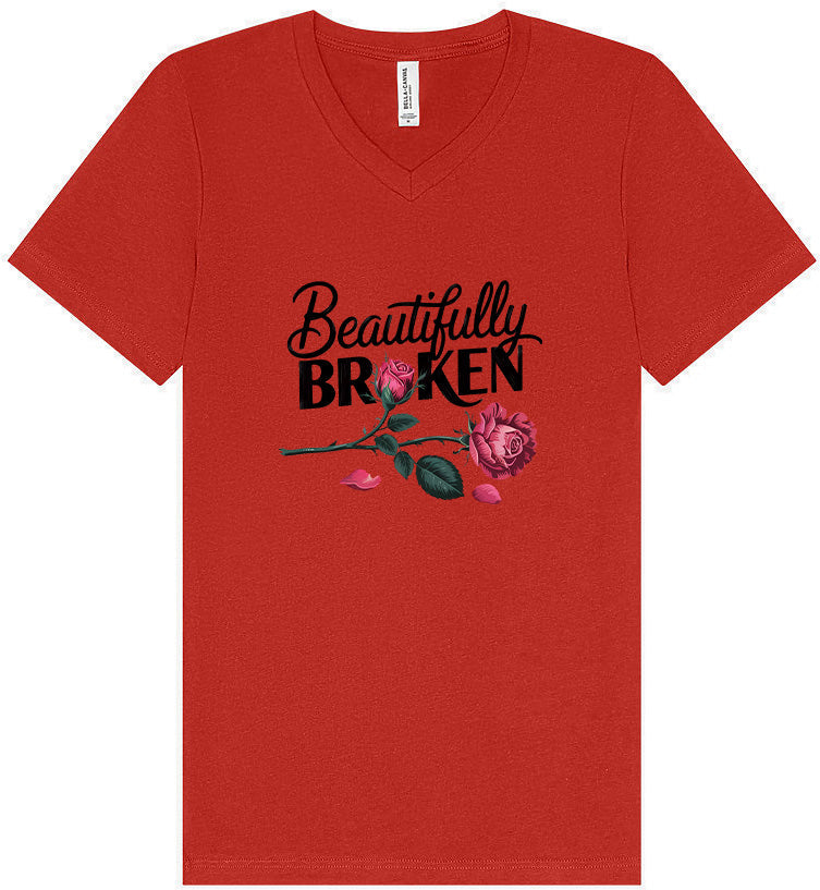 Beautifully Broken Unisex V-Neck Shirt