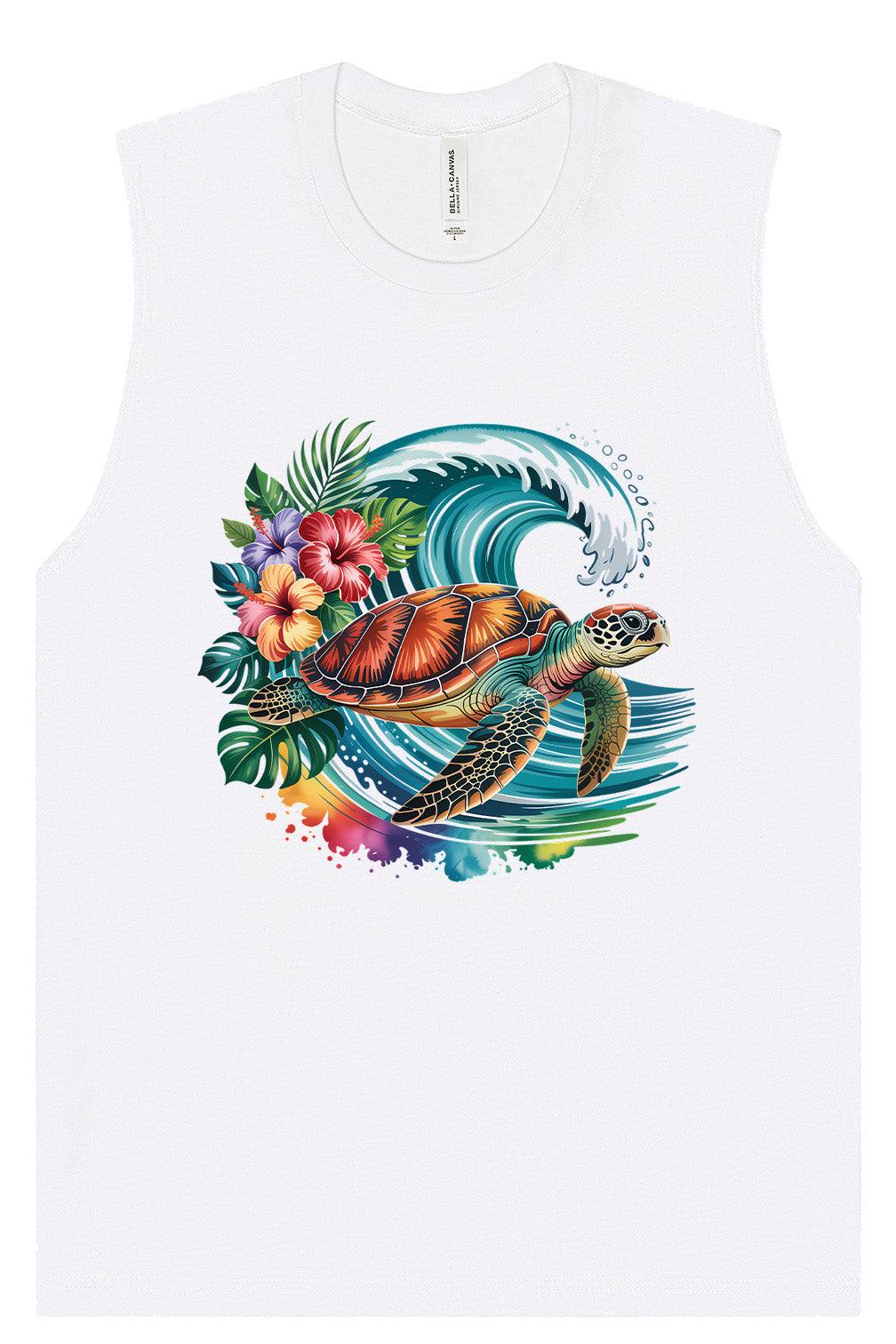 Sea Turtle in the Waves Muscle Tank
