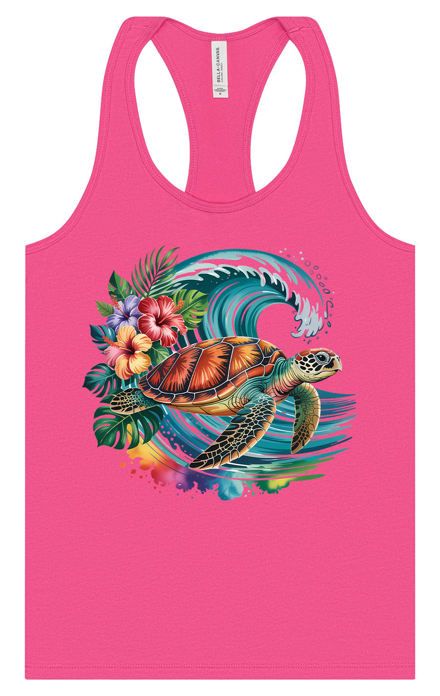 Sea Turtle in the Waves Women's Racerback Tank