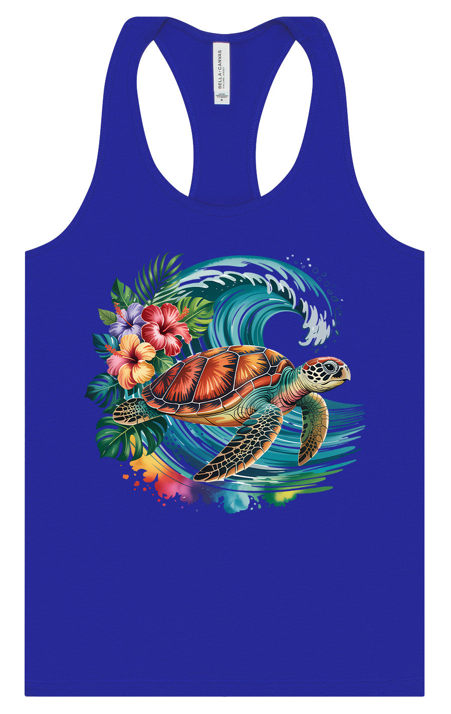 Sea Turtle in the Waves Women's Racerback Tank
