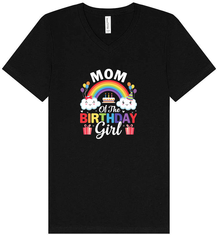Mom of the Birthday Girl Unisex V-Neck Shirt
