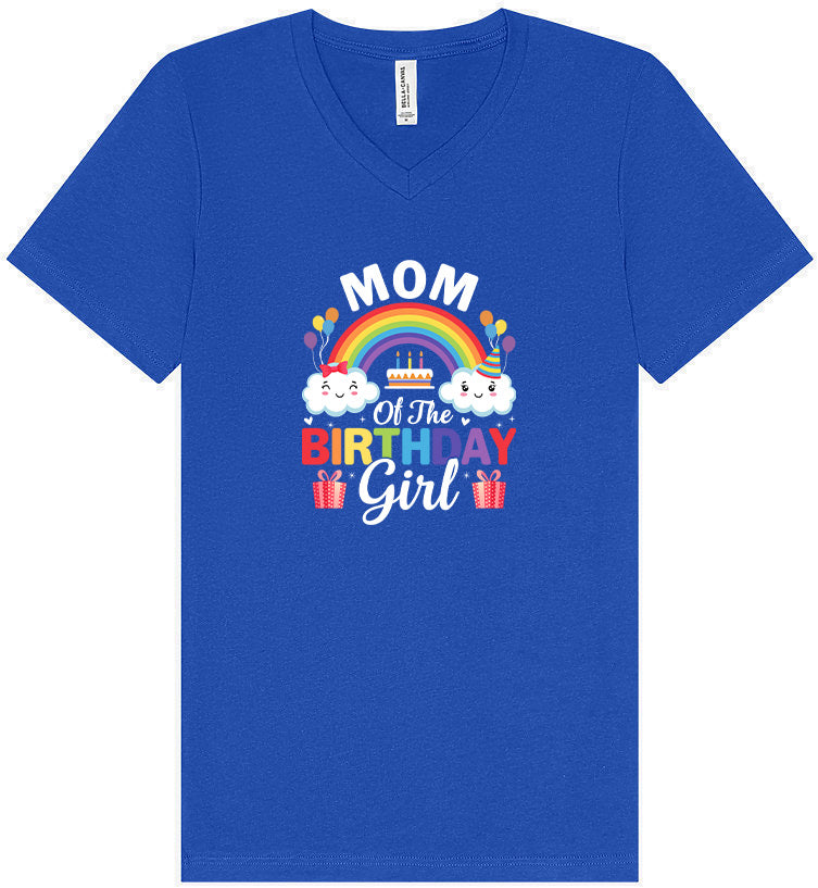 Mom of the Birthday Girl Unisex V-Neck Shirt