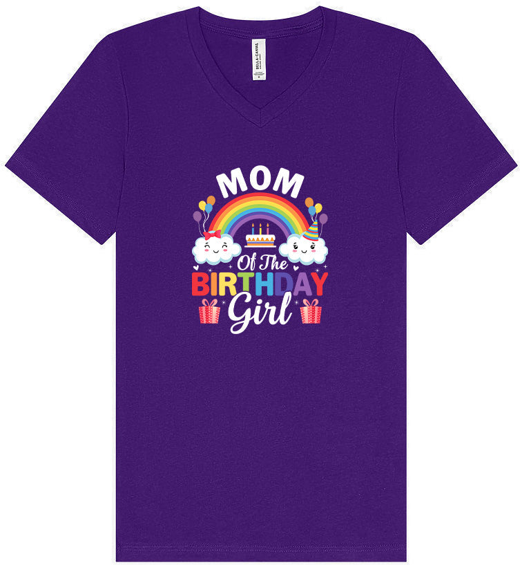 Mom of the Birthday Girl Unisex V-Neck Shirt