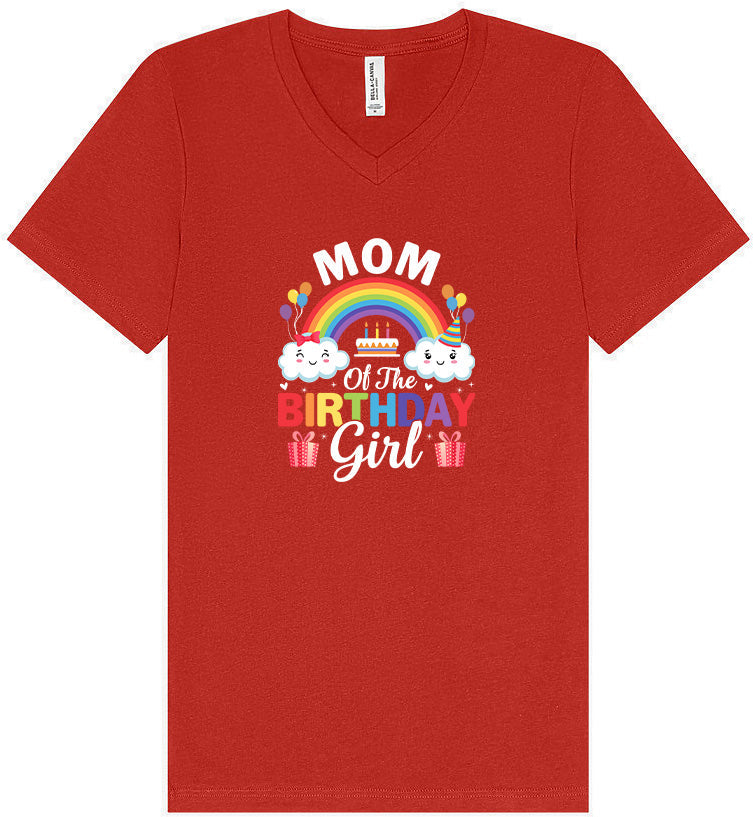 Mom of the Birthday Girl Unisex V-Neck Shirt
