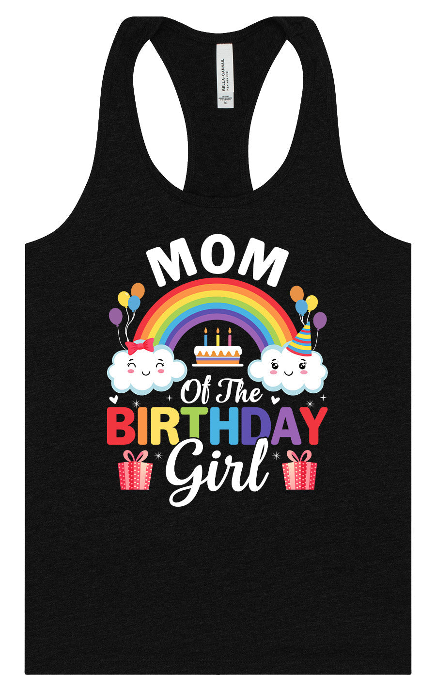 Mom of the Birthday Girl Women's Racerback Tank