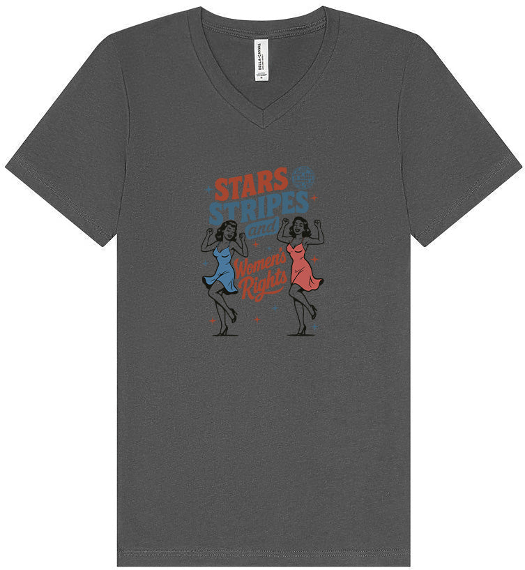 Stars, Stripes, and Women's Rights Unisex V-Neck Shirt