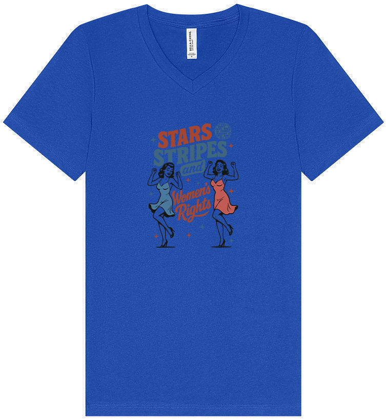 Stars, Stripes, and Women's Rights Unisex V-Neck Shirt