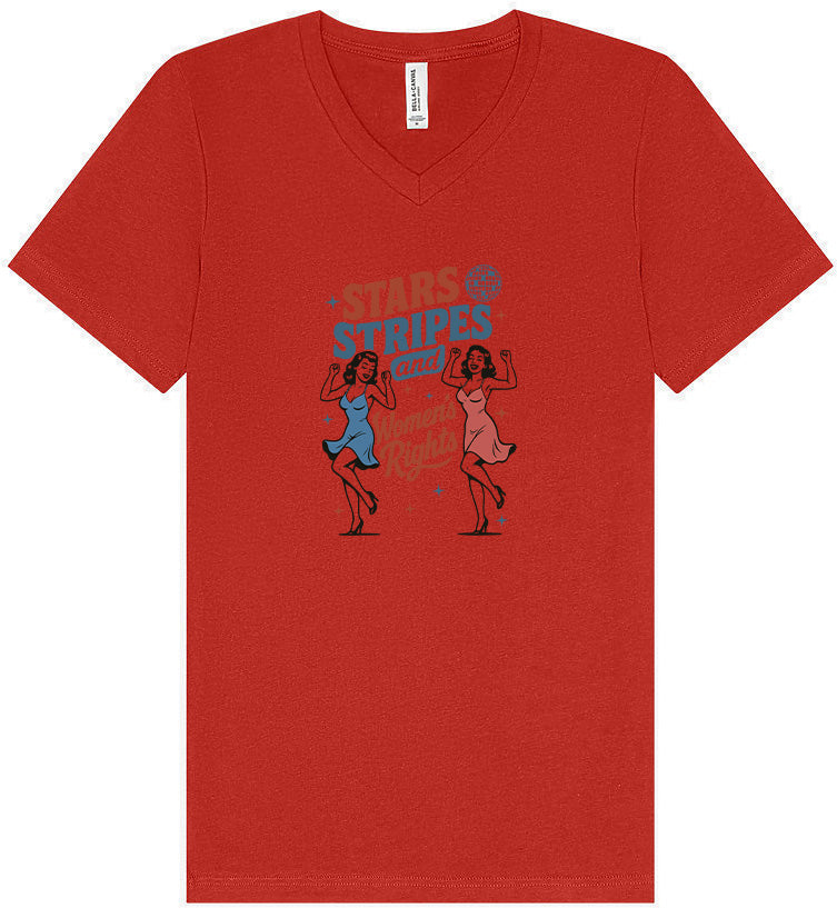 Stars, Stripes, and Women's Rights Unisex V-Neck Shirt