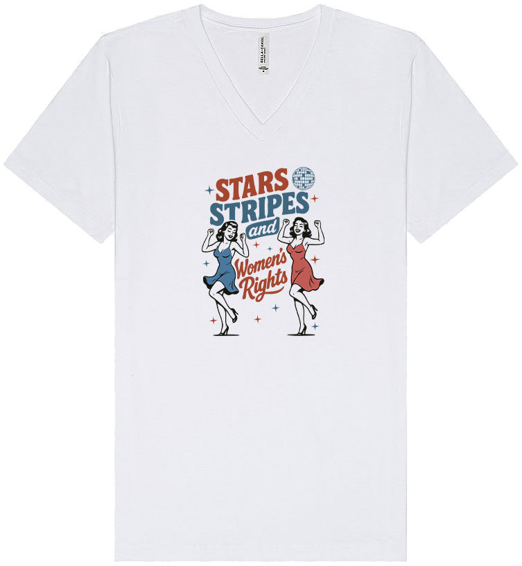 Stars, Stripes, and Women's Rights Unisex V-Neck Shirt