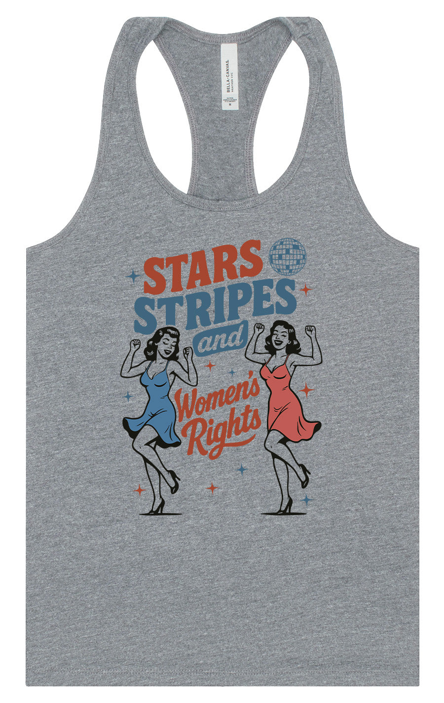 Stars, Stripes, and Women's Rights Women's Racerback Tank