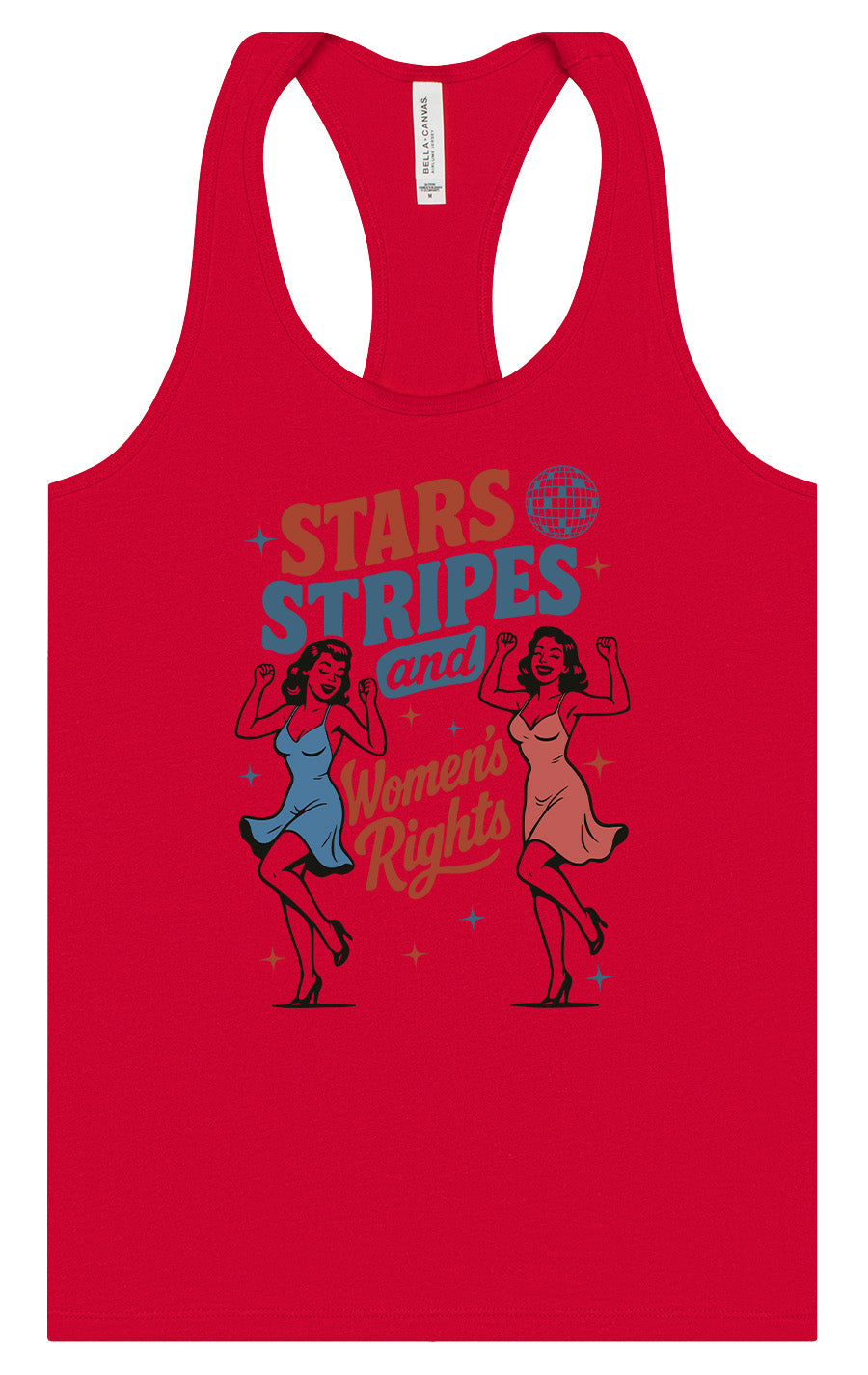 Stars, Stripes, and Women's Rights Women's Racerback Tank