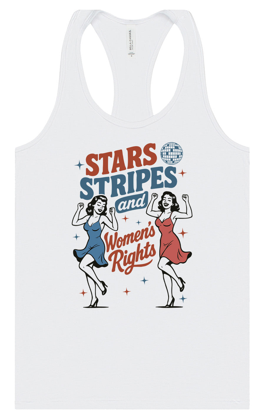 Stars, Stripes, and Women's Rights Women's Racerback Tank