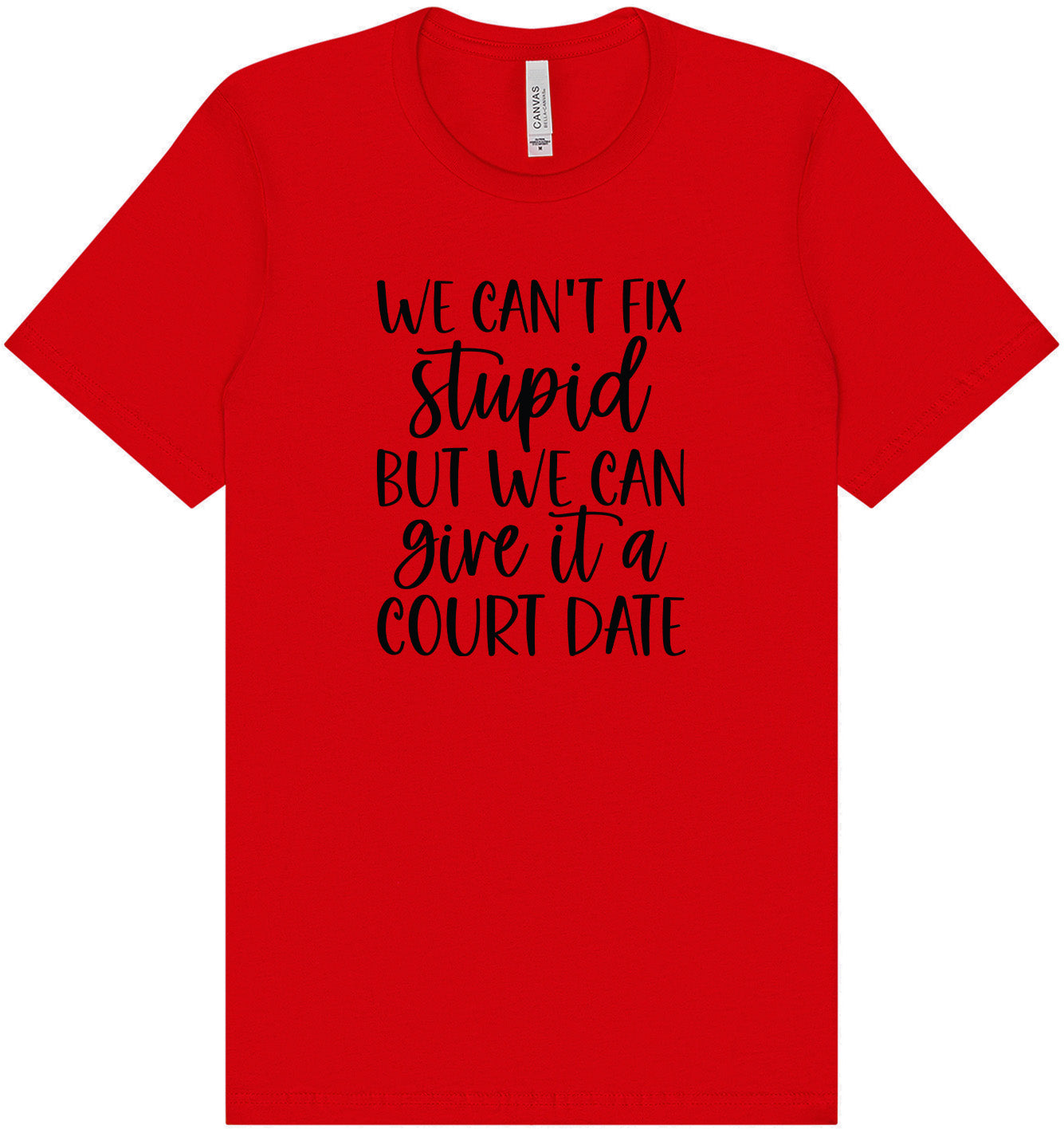 We Can't Fix Stupid but We Can Give it a Court Date Adult Bella Canvas Shirt