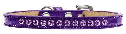 Collar para perros, cachorros y mascotas con diseño de helado, con aros de cristal morado