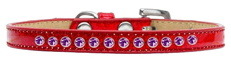 Collar para perros, cachorros y mascotas con diseño de helado, con aros de cristal morado